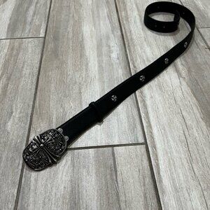 Chrome Hearts Black Leather Belt